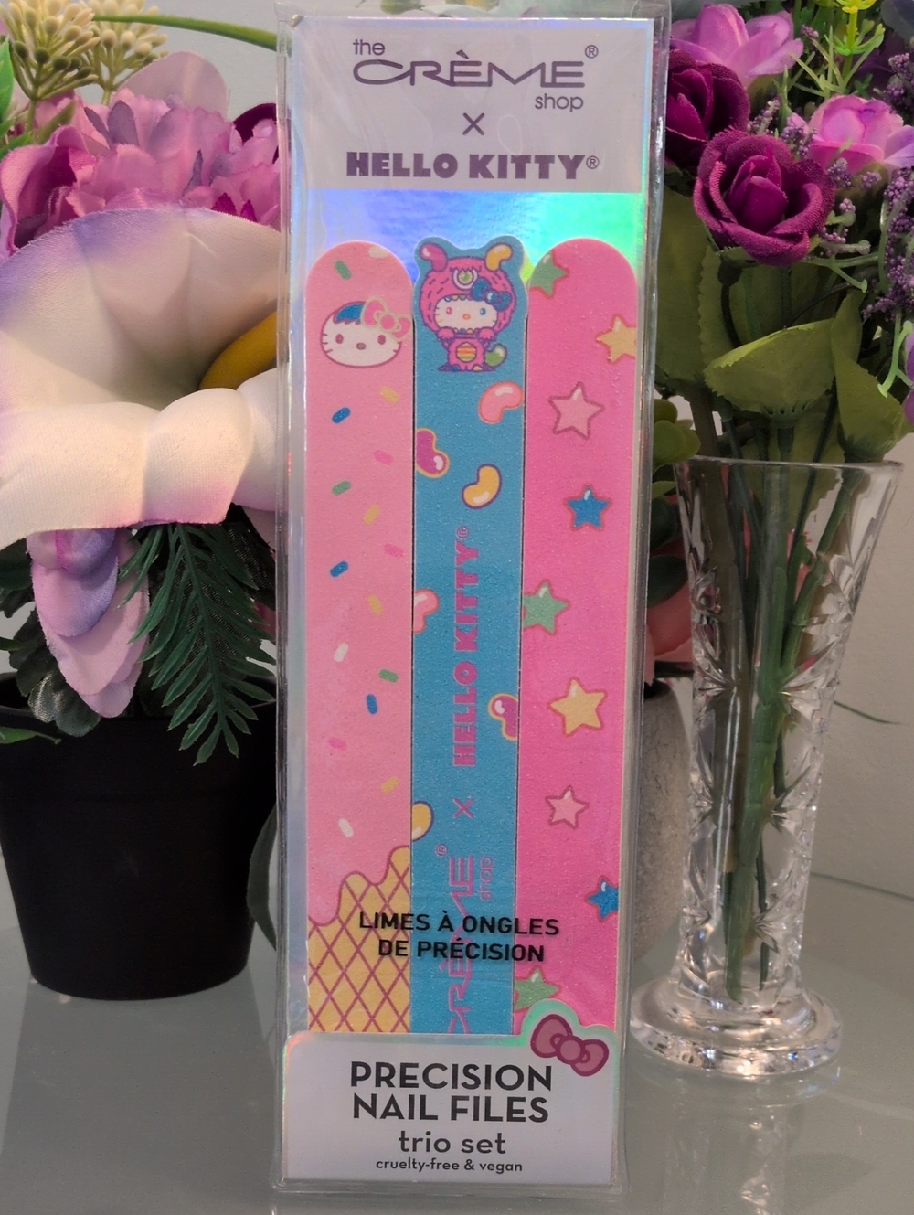The Crème Shop x Hello Kitty Precision Nail Files — Pink & Blue Trio